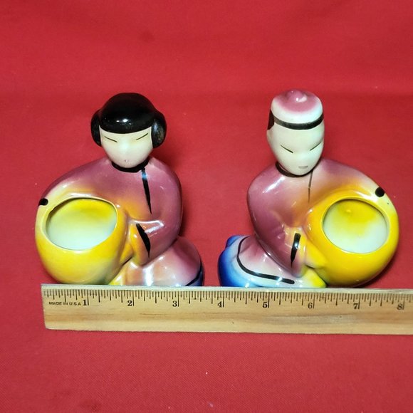 Vintage Planters Toothpick Holder Chinoiserie Chic Pottery Asian Oriental Figur - Picture 8 of 14